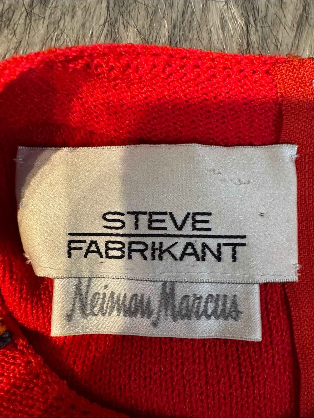 Vintage Steve Fabrikant for Neiman Marcus Red Windowpane Knit Shift Dress Size M - Picture 2 of 8